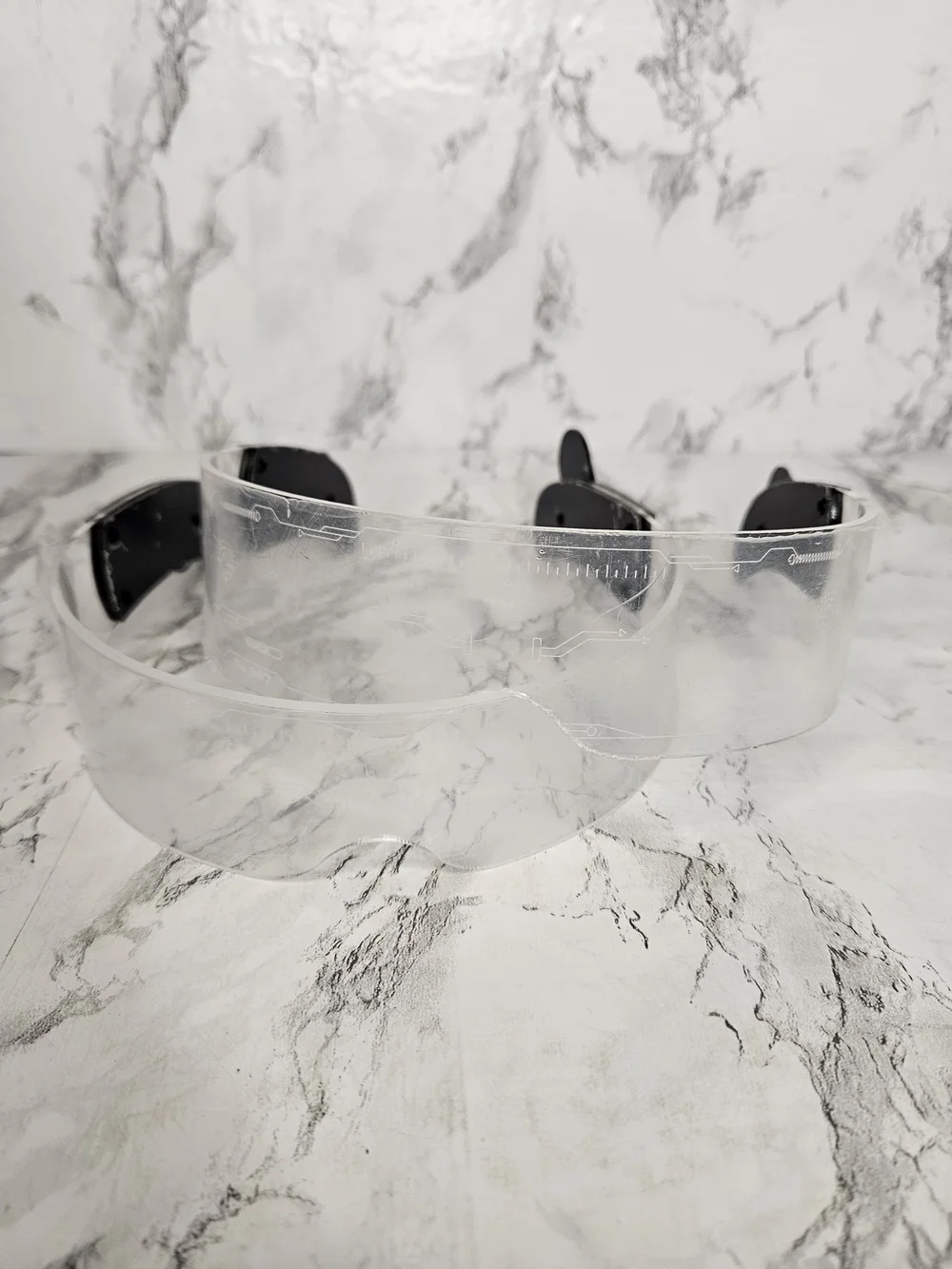 Futuristic AR LED Visor Glasses - Pink & Green Accent
